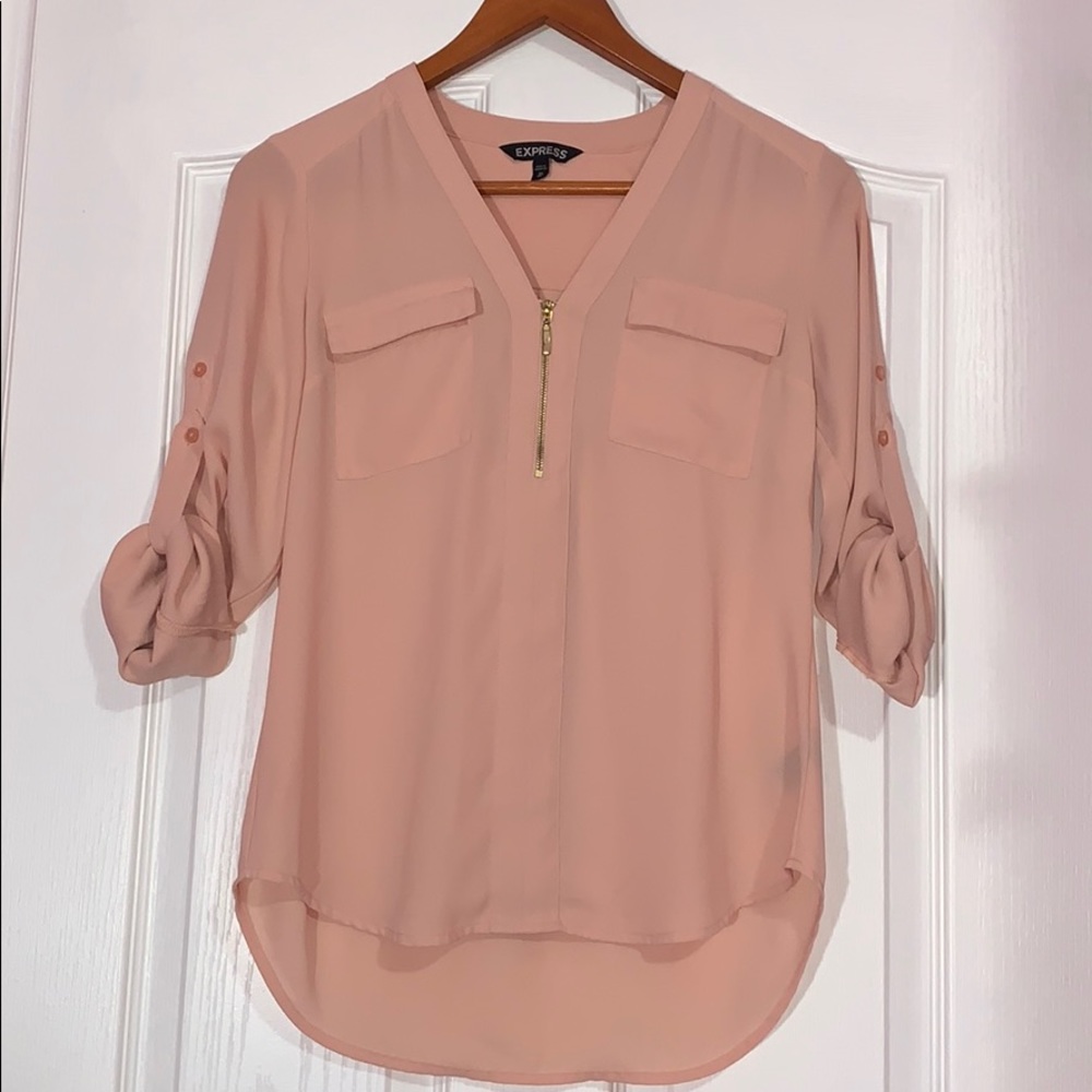Express Two Pocket Zip Front Blouse